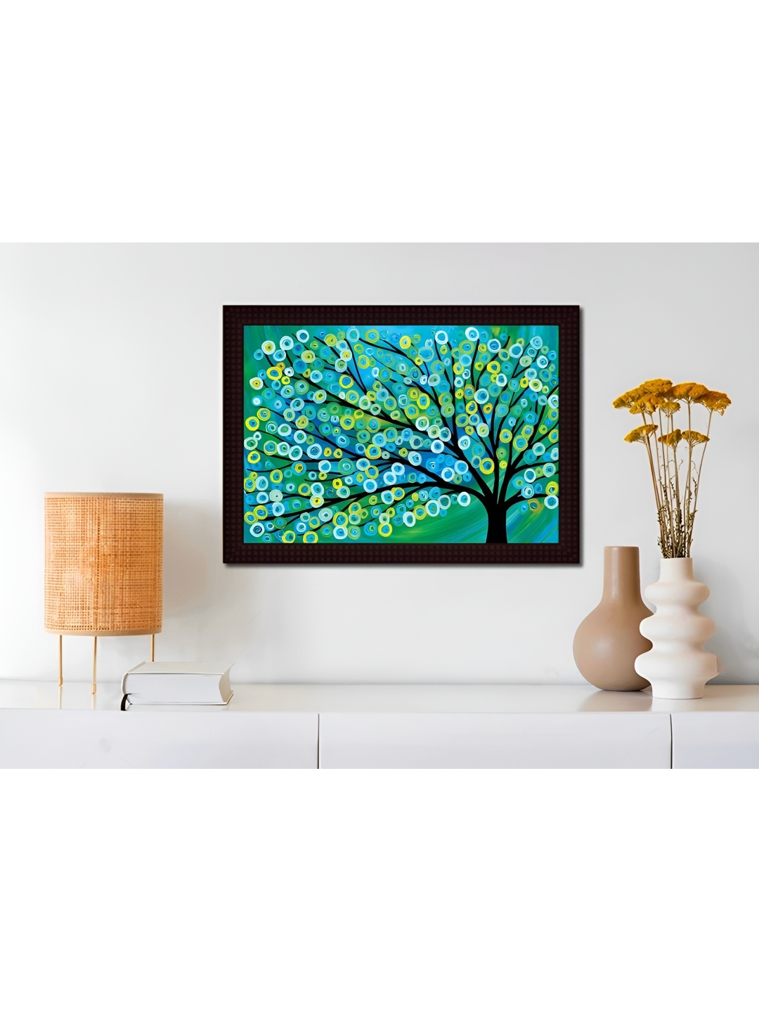

Tamatina Green & Blue Cotton Canvas Abstract Tree Wall Art