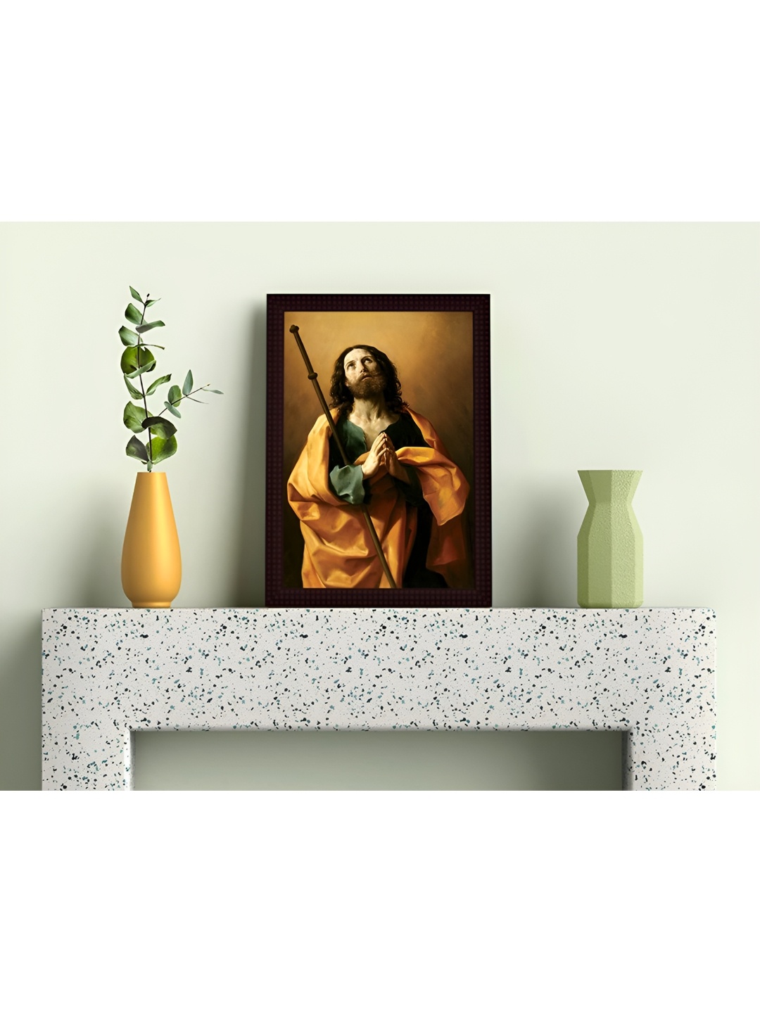 

Tamatina Brown & Green Canvas Blessed be Thy Name Religious Wall Art