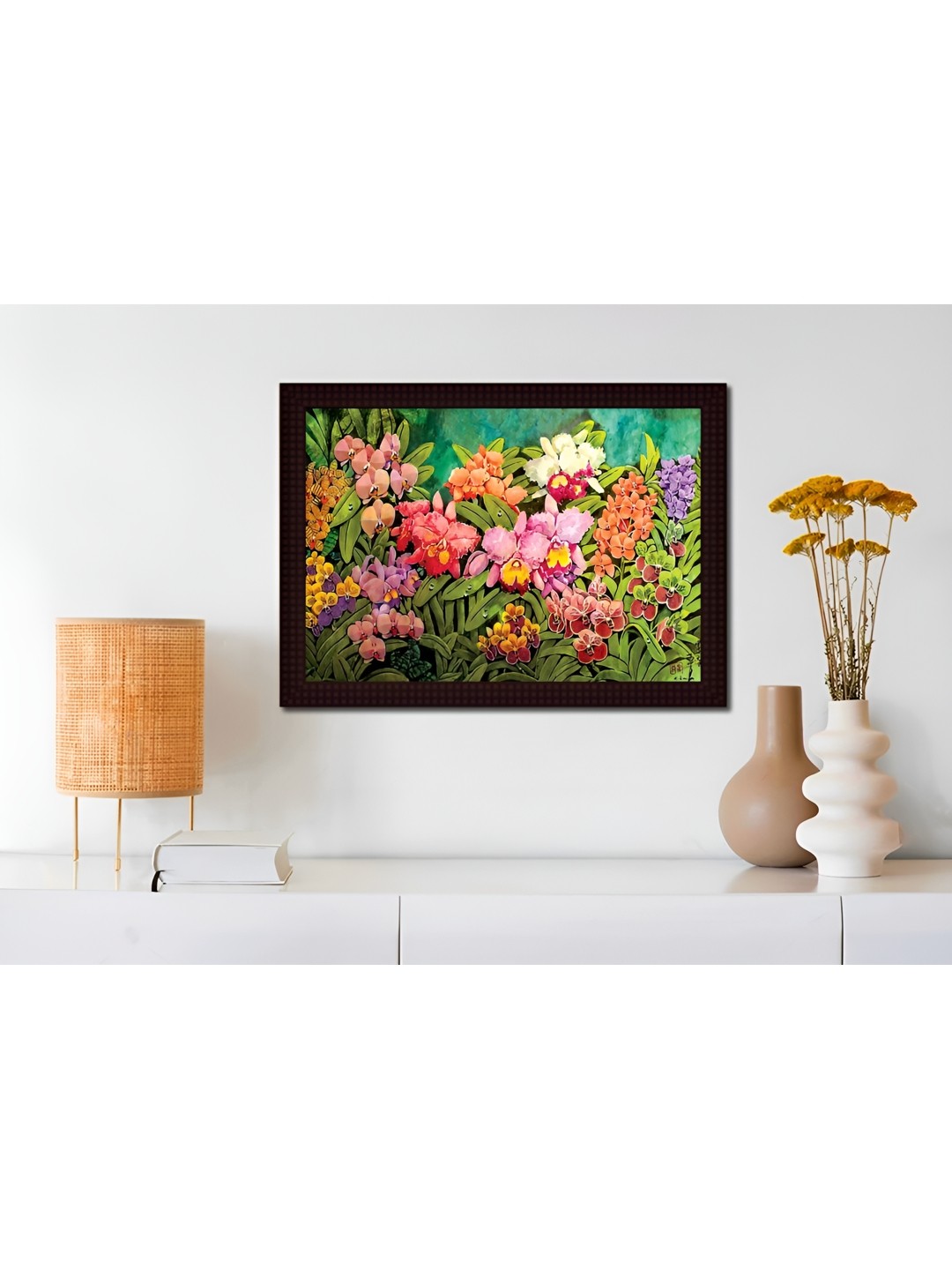 

Tamatina Yellow & Green Cotton Canvas Colorful Flower Wall Art