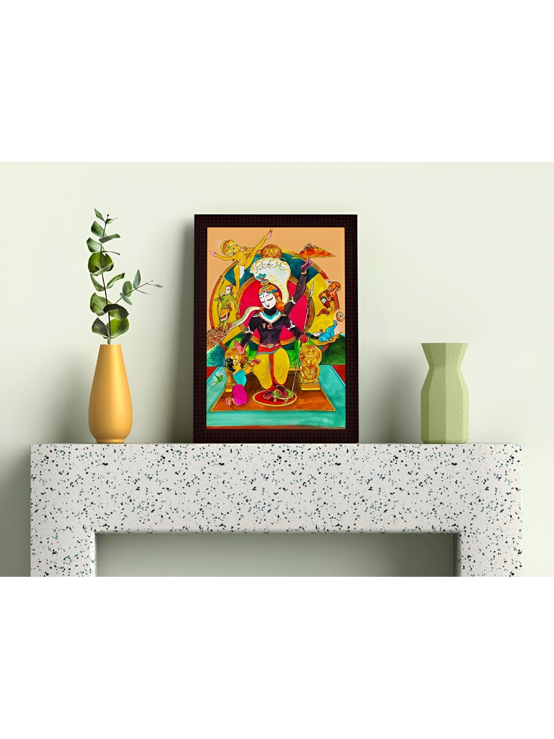 

Tamatina Yellow & Red Canvas Thiruppavai Keshav Religious Wall Art