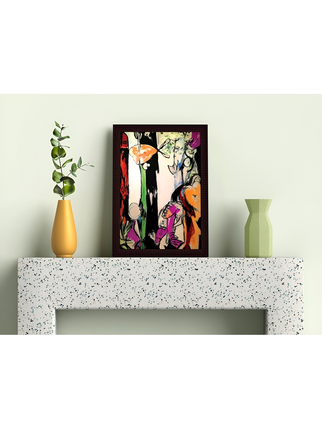 

Tamatina Black & Beige Canvas Easter and The Totem Abstract Wall Art