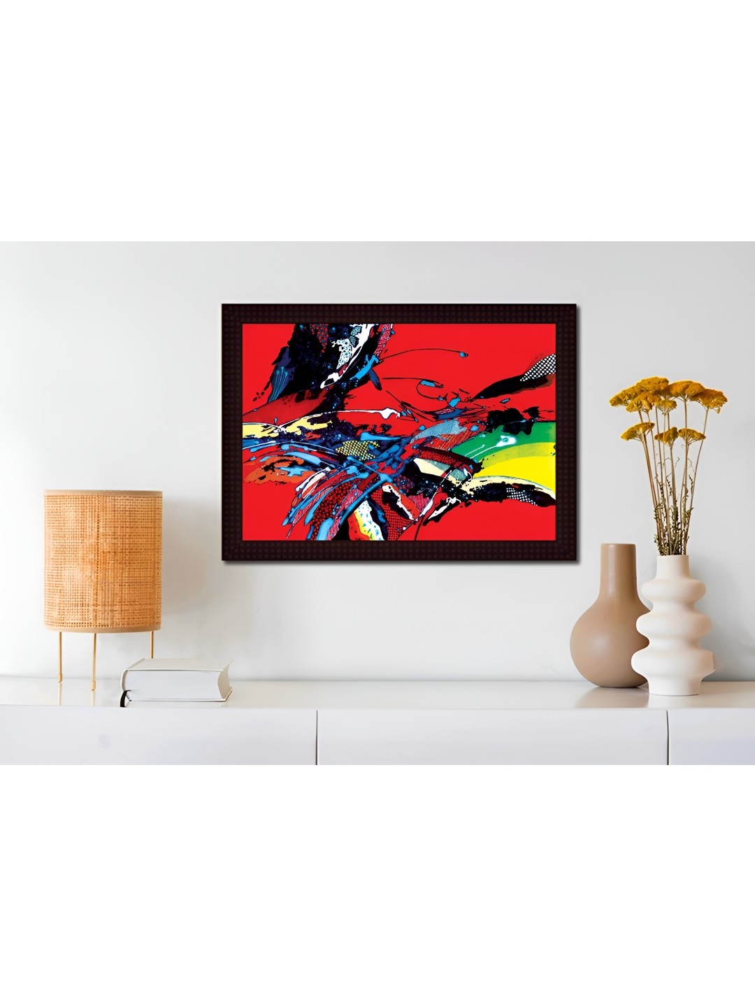

Tamatina Red & Black Canvas Colorful Batik Art Wall Art