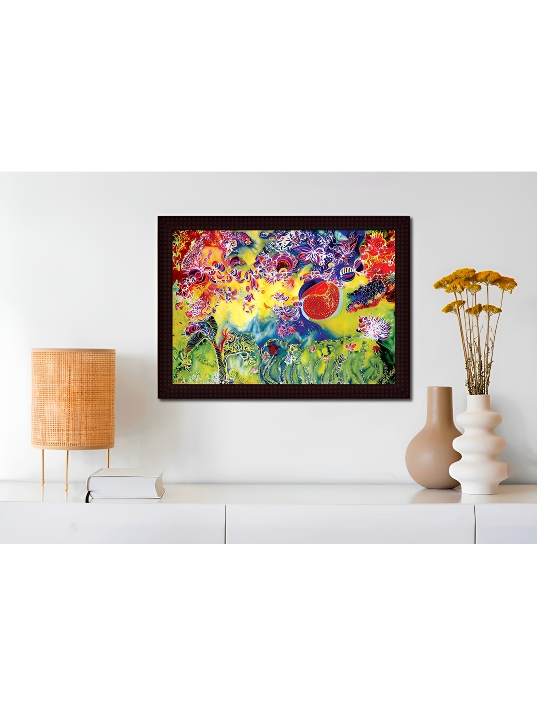 

Tamatina Green & Yellow Canvas Scene of Heaven Abstract Wall Art