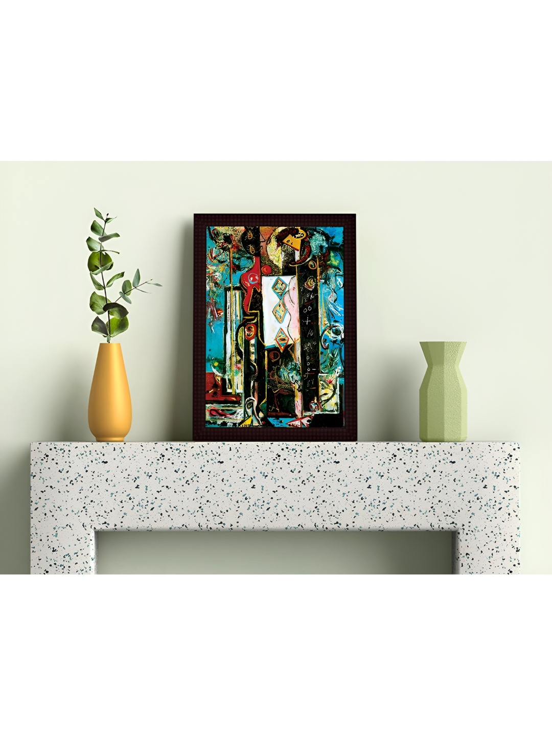 

Tamatina Blue & Black Canvas Male and Female Abstract Wall Art