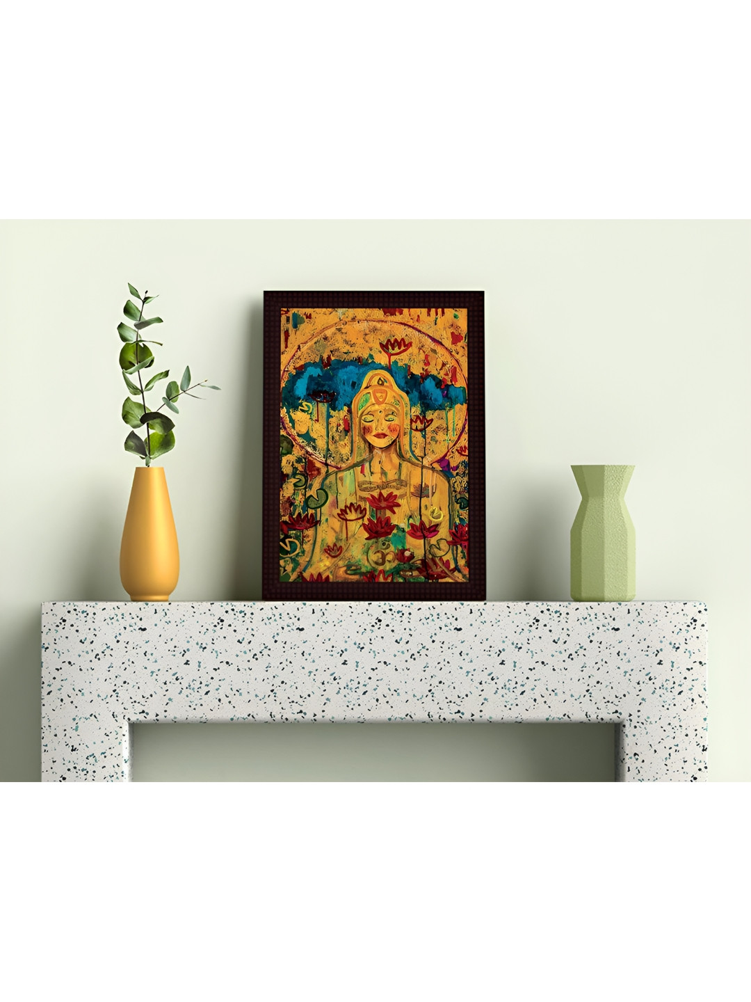 

Tamatina Yellow & Blue Cotton Canvas Gautam Buddha Religious Wall Art