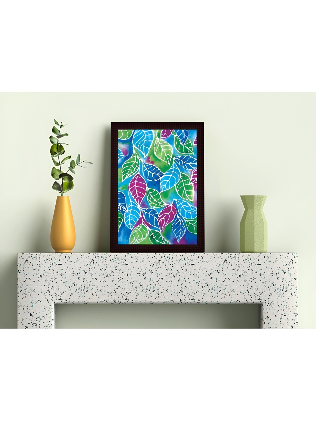 

Tamatina Blue & Green Canvas Beautiful Leaves Abstract Wall Art