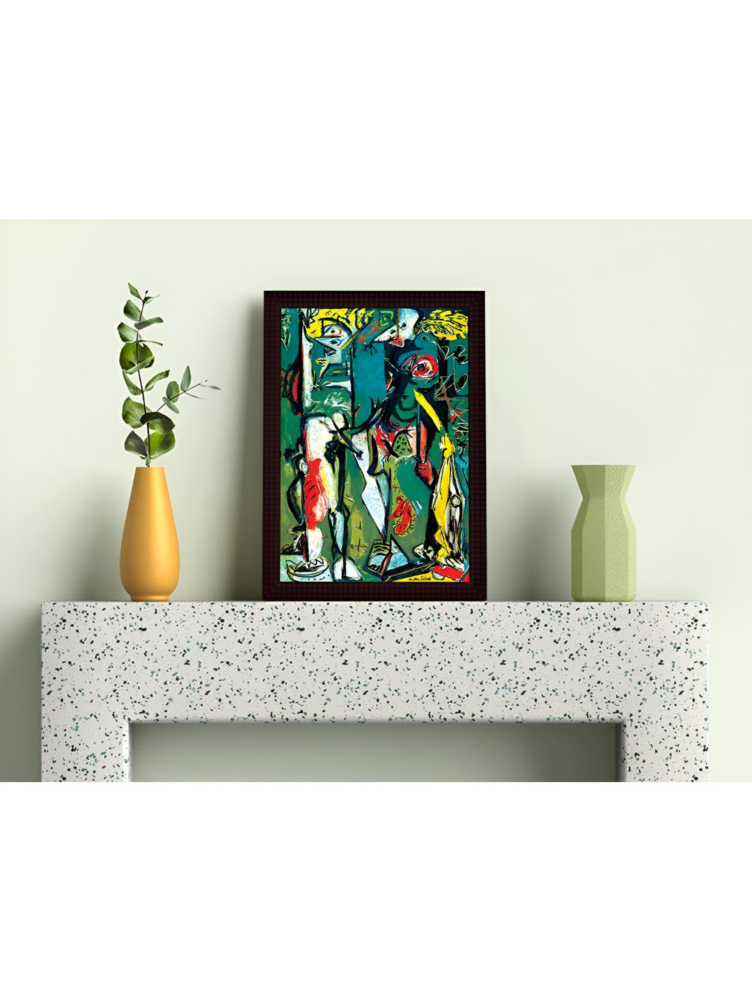 

Tamatina Green & Yellow Canvas Two Abstract Wall Art