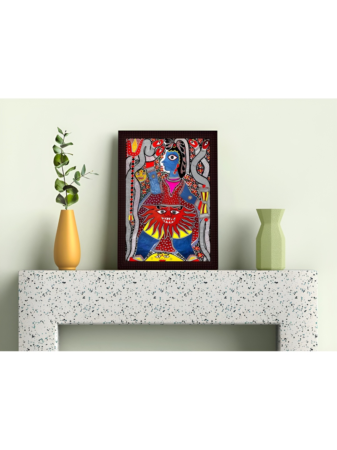 

Tamatina Red & Blue Canvas Lord Shiva Mahadev Religious Wall Art