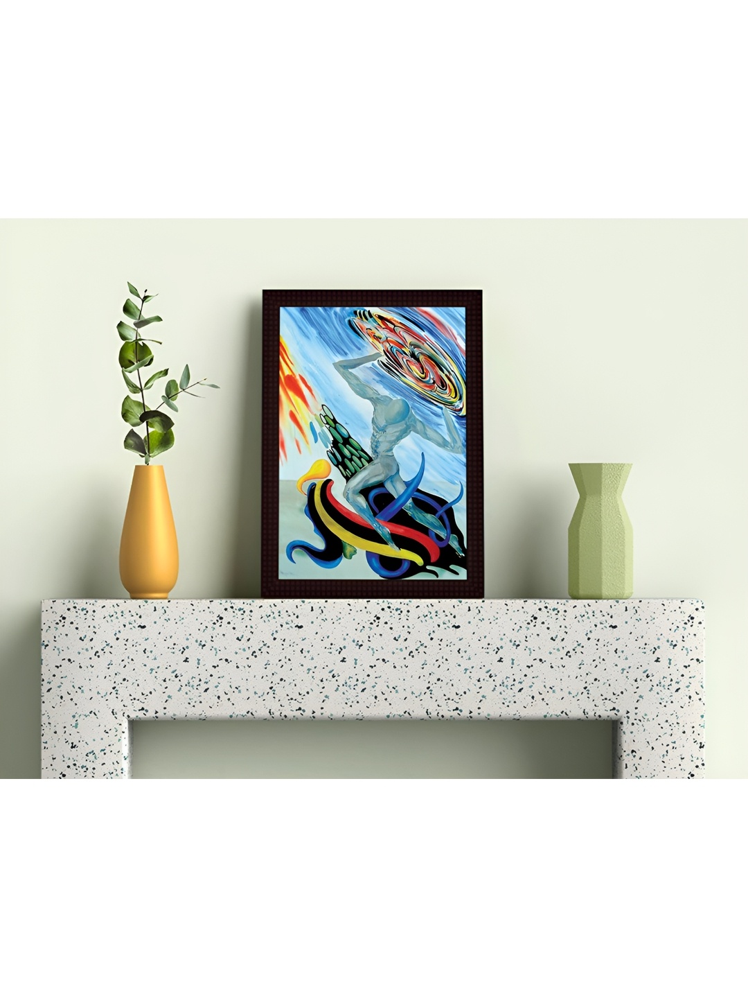 

Tamatina Blue & Yellow Cotton Canvas Man Under The Cyclone Abstract Wall Art