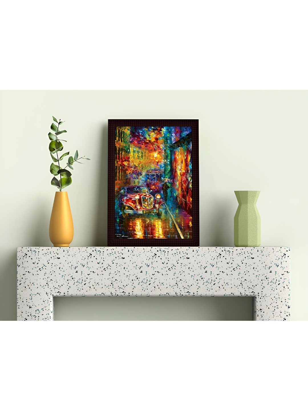 

Tamatina Blue & Yellow Cotton Canvas Vintage Car Collection Wall Art