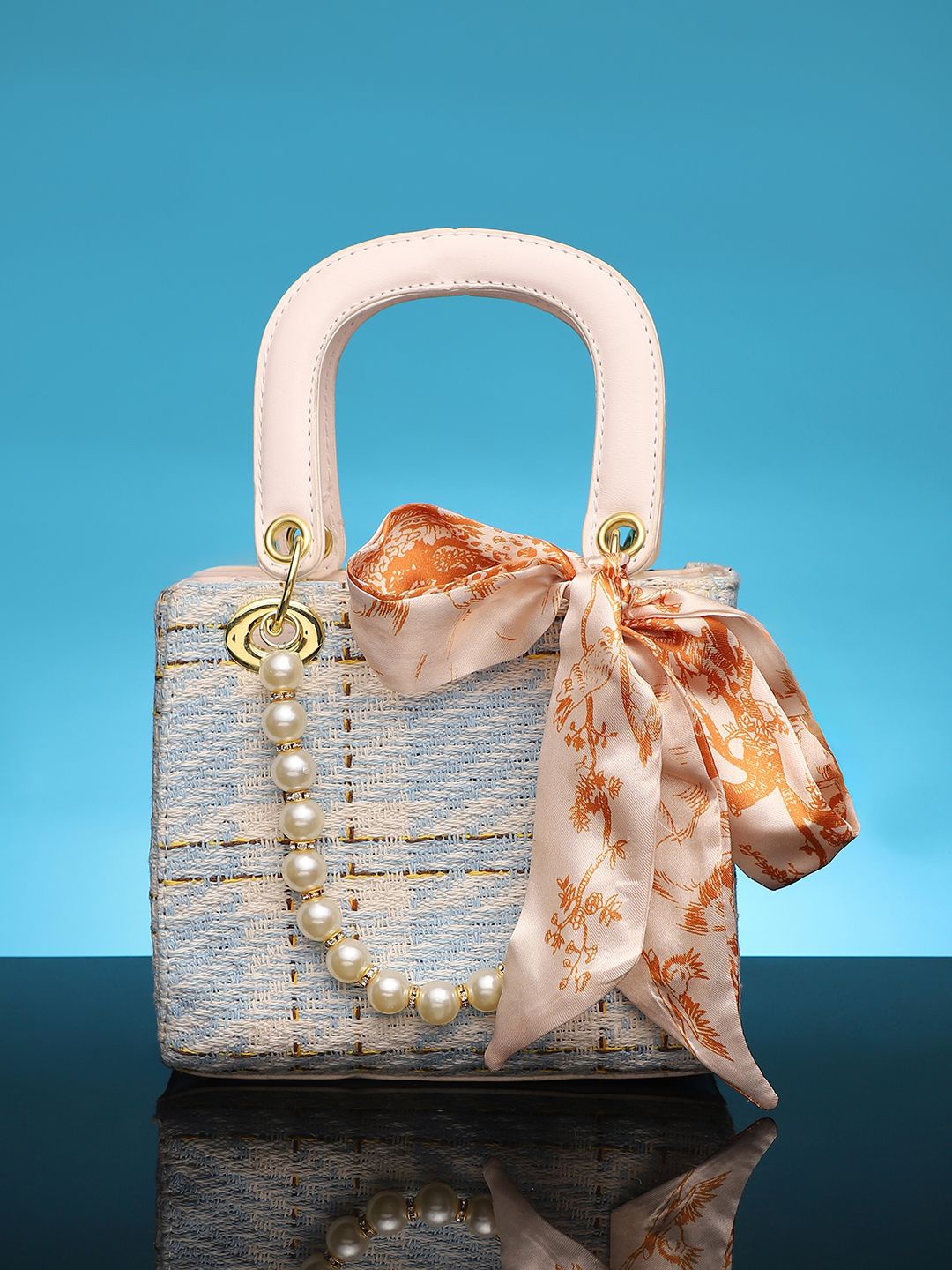 

HAUTE SAUCE by Campus Sutra Structured Handheld Bag, Blue