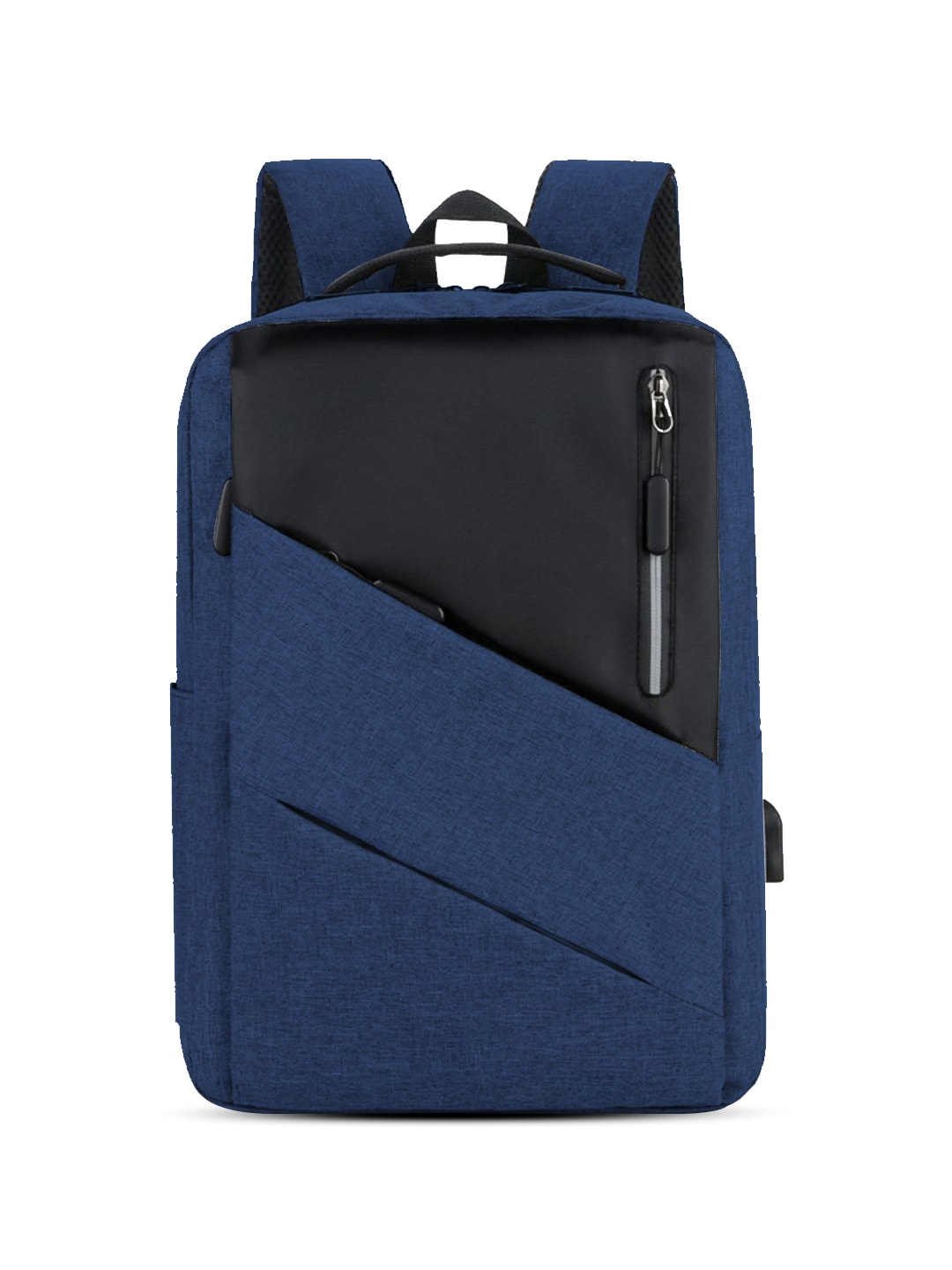 

INKMILAN Colourblocked Padded Waterproof Laptop Backpack With USB Charging Port, Black