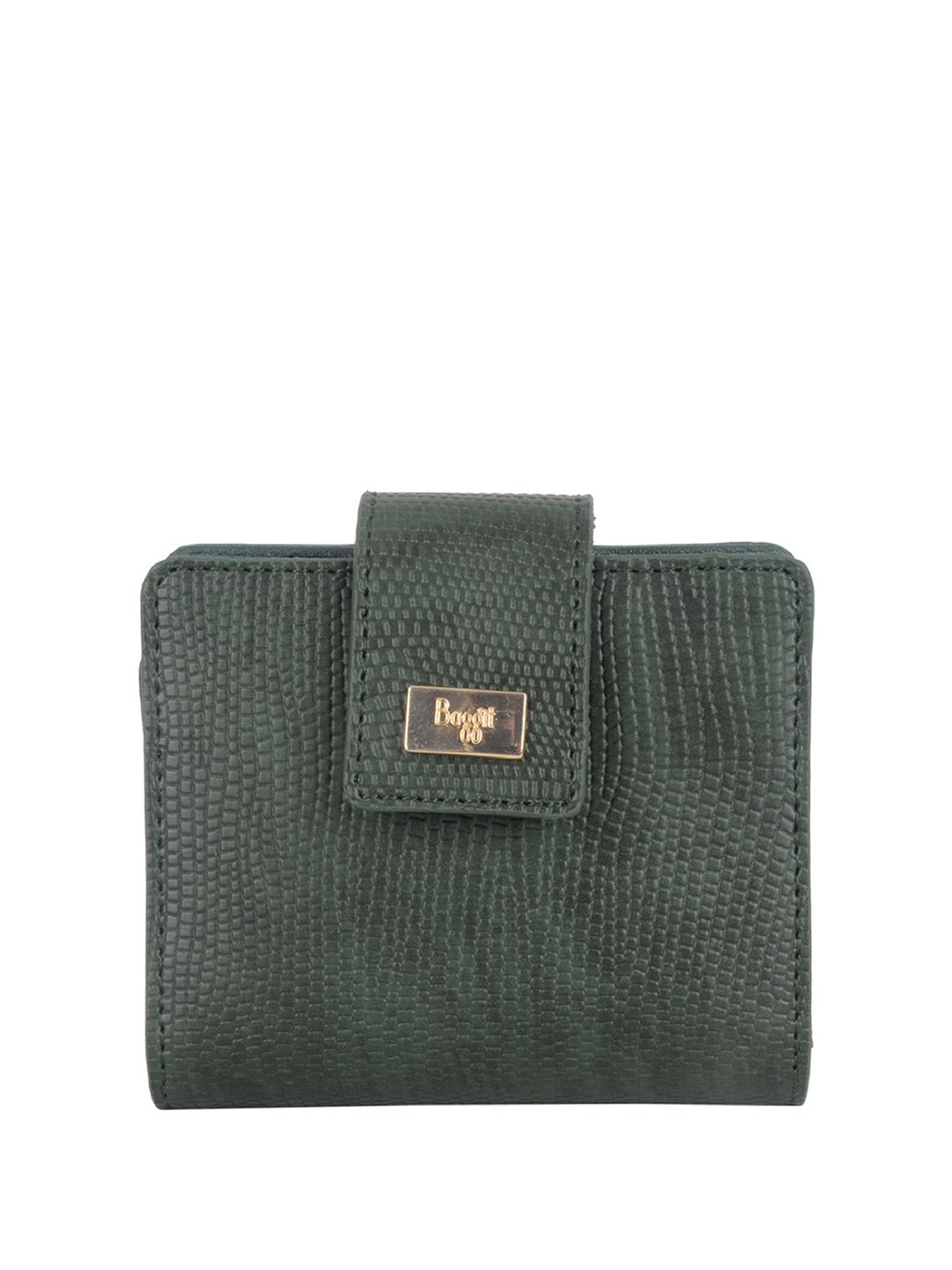 

Baggit Women Textured Two Fold Wallet, Green