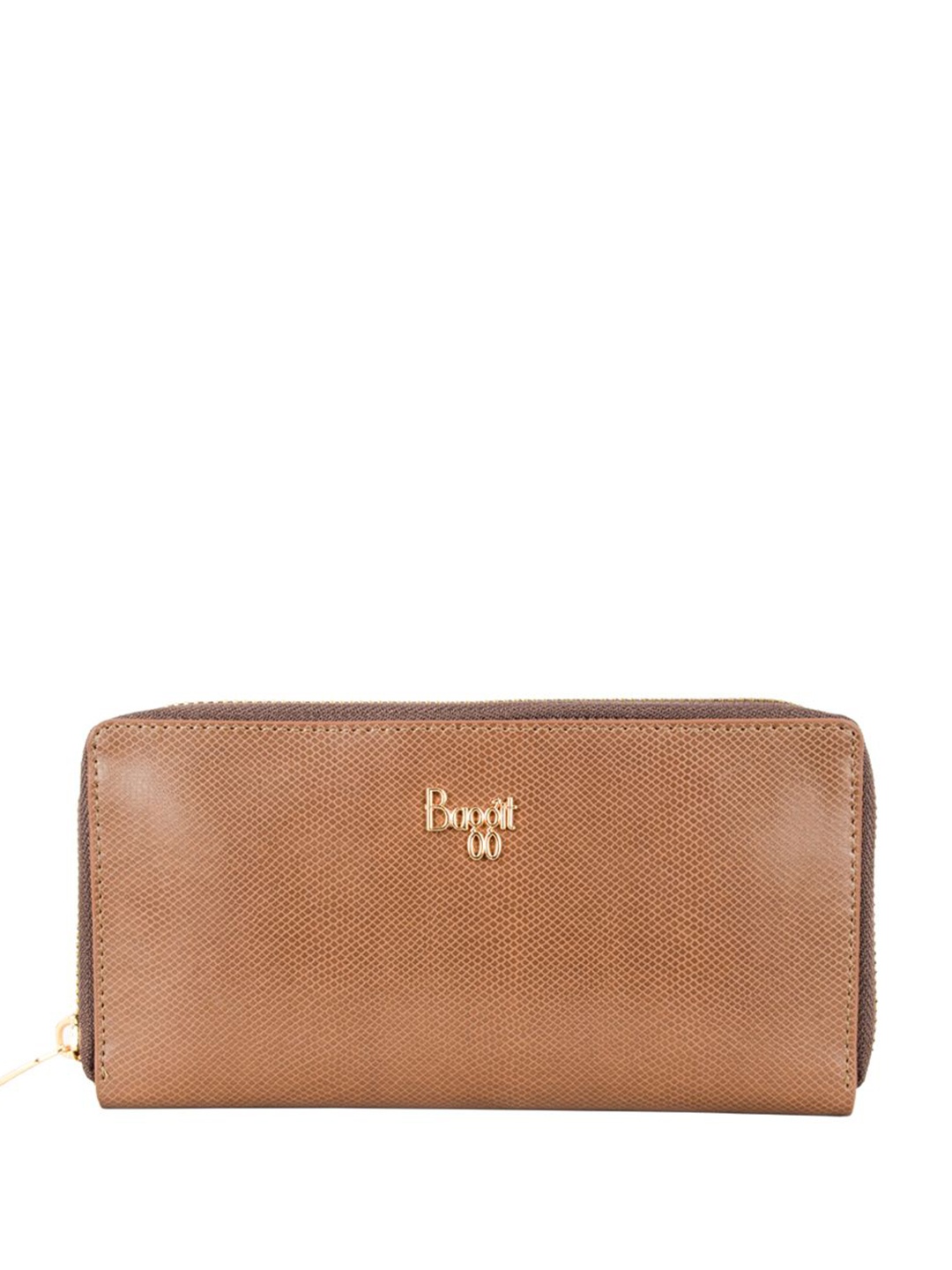 

Baggit Women Textured Zip Around Wallet, Brown
