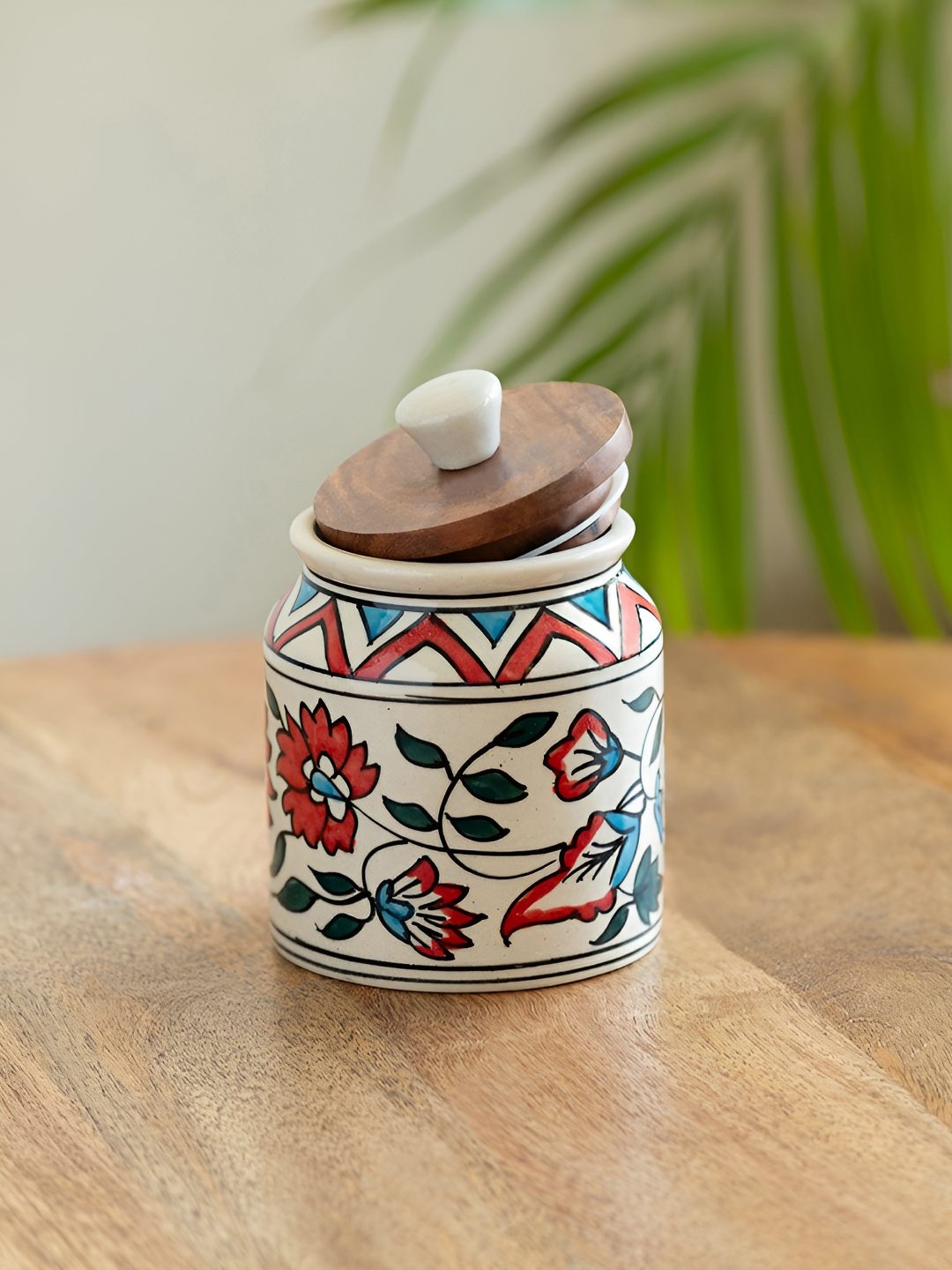 

ExclusiveLane White & Brown Persian Floral Printed Ceramic Jar