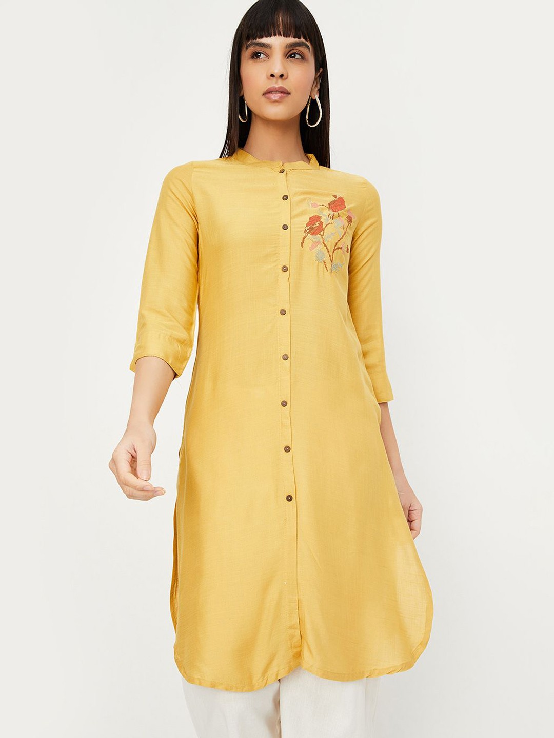 

max Women Gotta Patti Kurta, Yellow