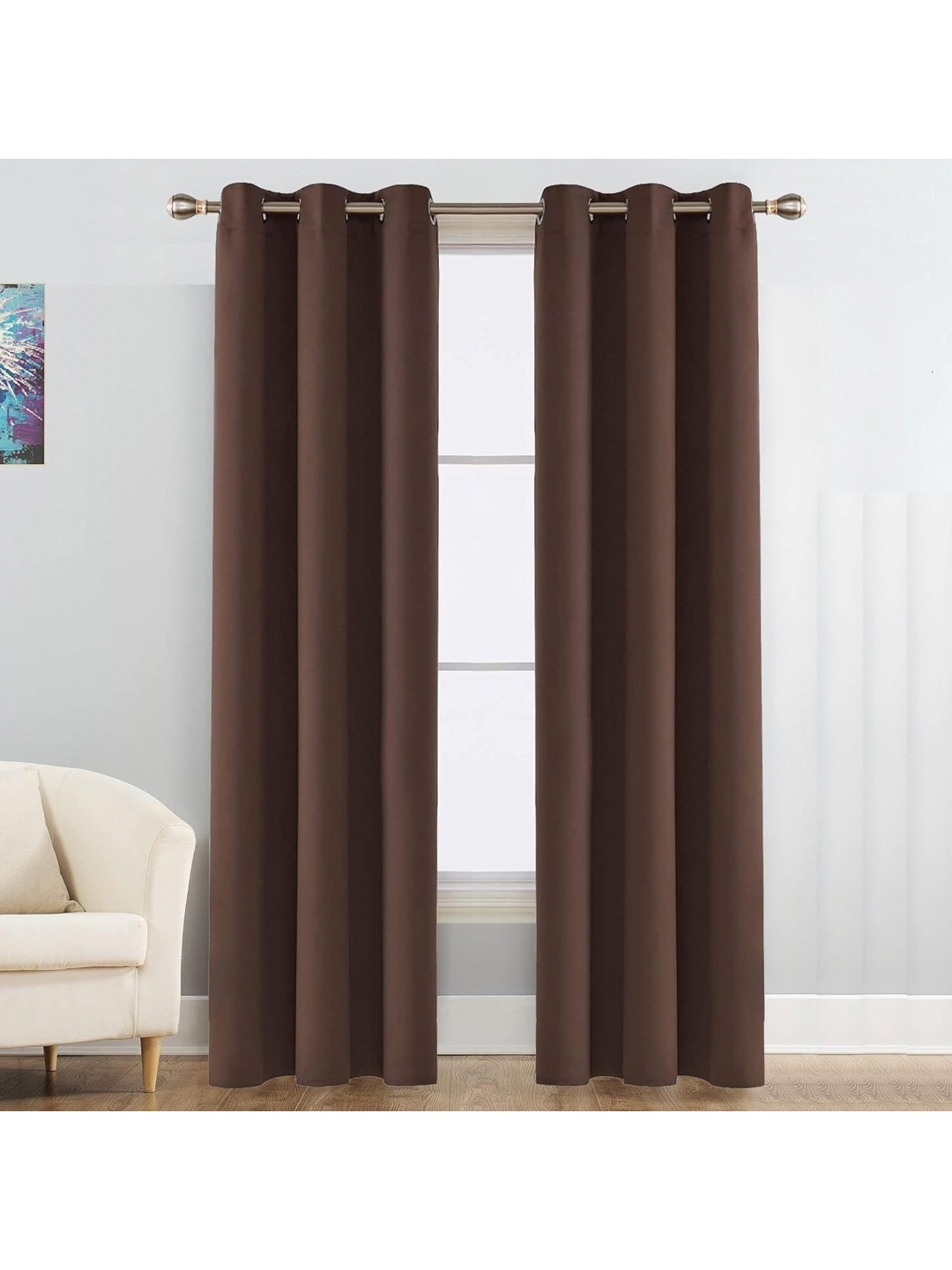 

JARS Collections JBG Home Store Pack of 2 Brown Room Darkening Blackout Window Curtains