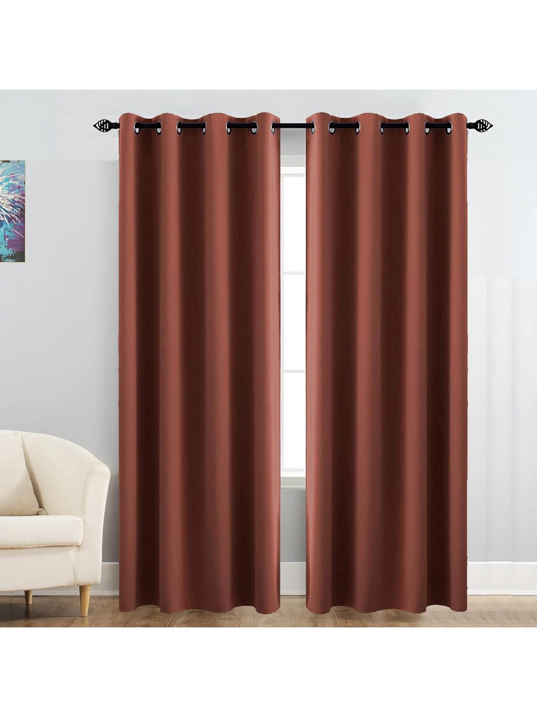 

JARS Collections JBG Home Store Pack of 2 Rust Room Darkening Blackout Window Curtains