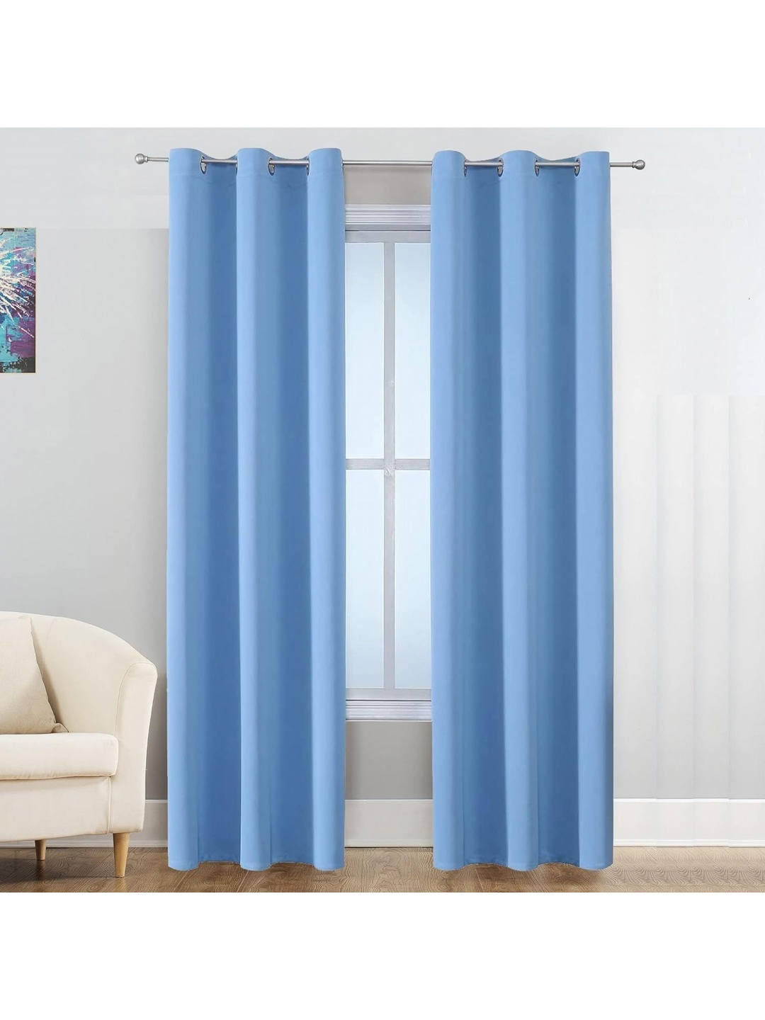 

JARS Collections JBG Home Store Pack of 2 Blue Room Darkening Blackout Window Curtains