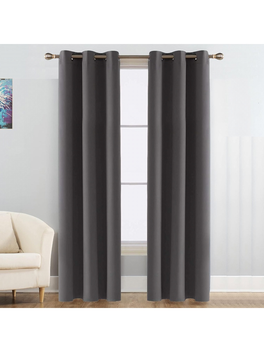 

JARS Collections JBG Home Store Pack of 2 Grey Room Darkening Blackout Window Curtains