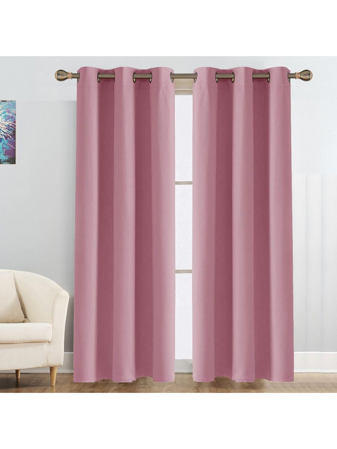 

JARS Collections JBG Home Store Pack of 2 Pink Room Darkening Blackout Window Curtains