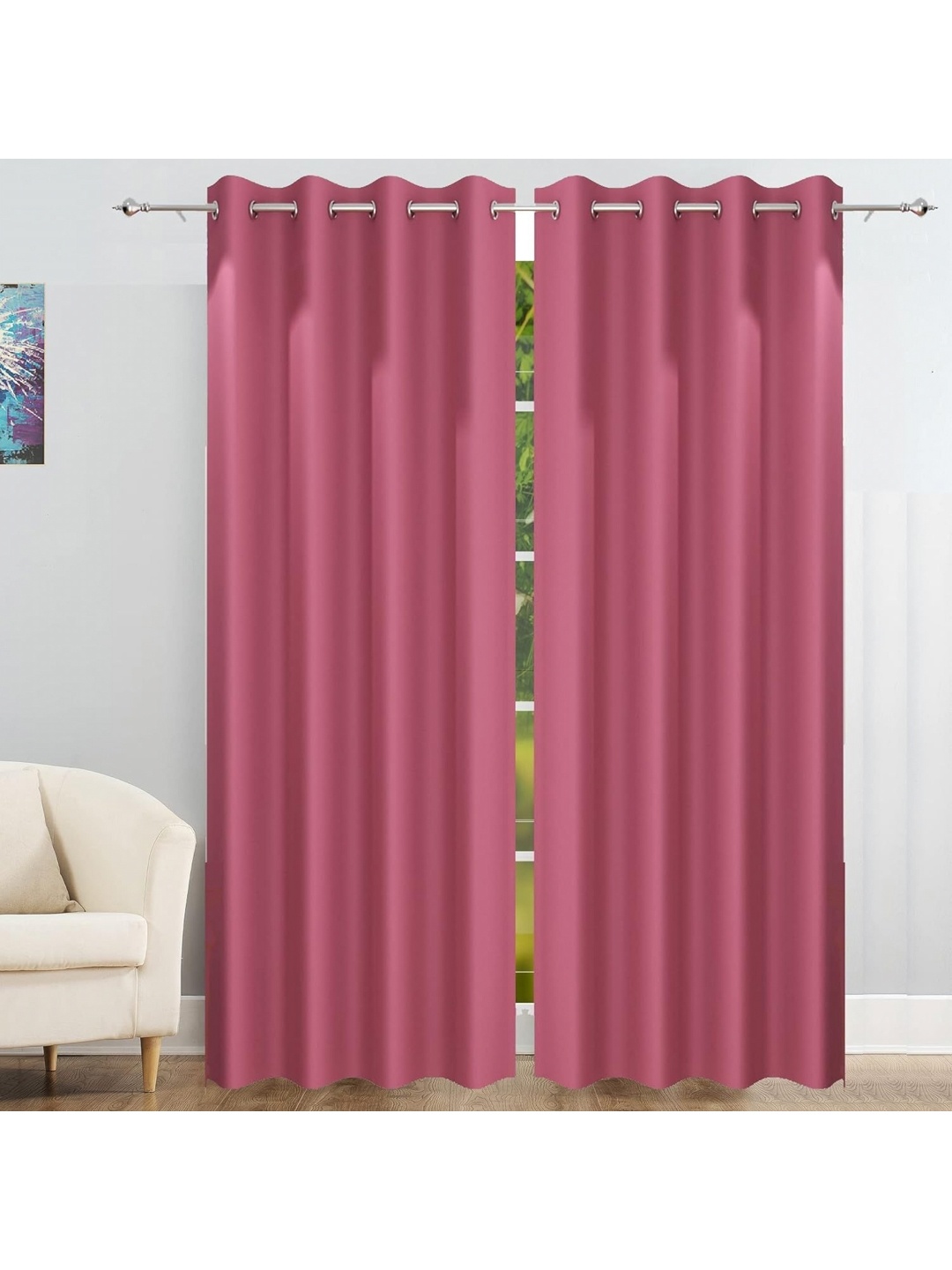 

JARS Collections JBG Home Store Pack of 2 Pink Room Darkening Blackout Window Curtains