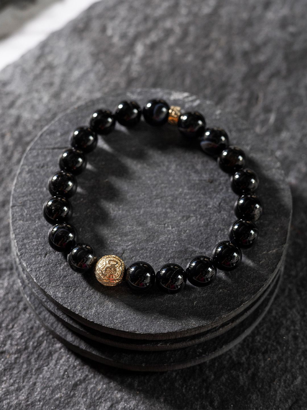 

Stone Story By Shruti Men 18K Gold-Plated 925 Sterling Silver Elasticated Bracelet