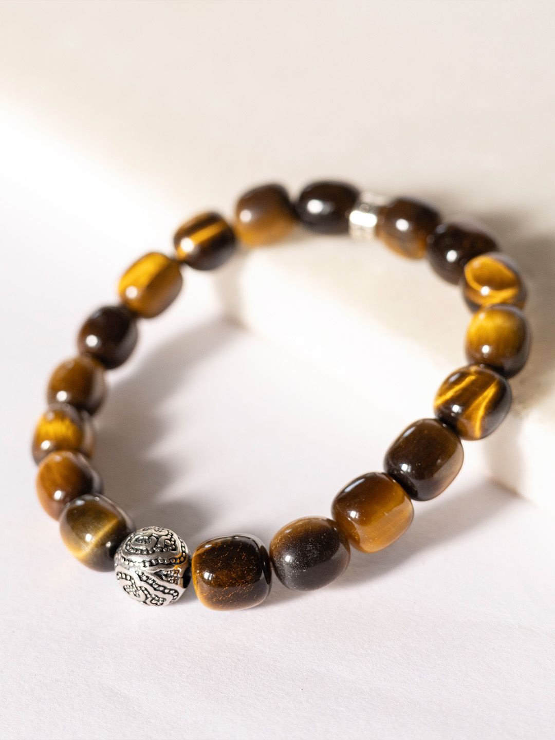 

Stone Story By Shruti Men 18K Gold-Plated 925 Sterling Silver Elasticated Bracelet