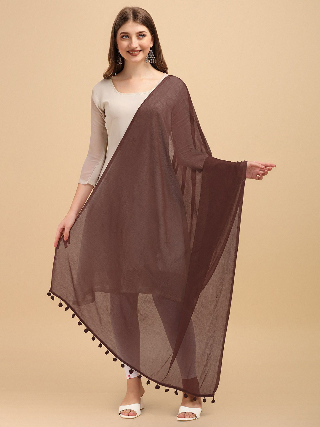 

KALINI Ethnic Motifs Dupatta, Brown