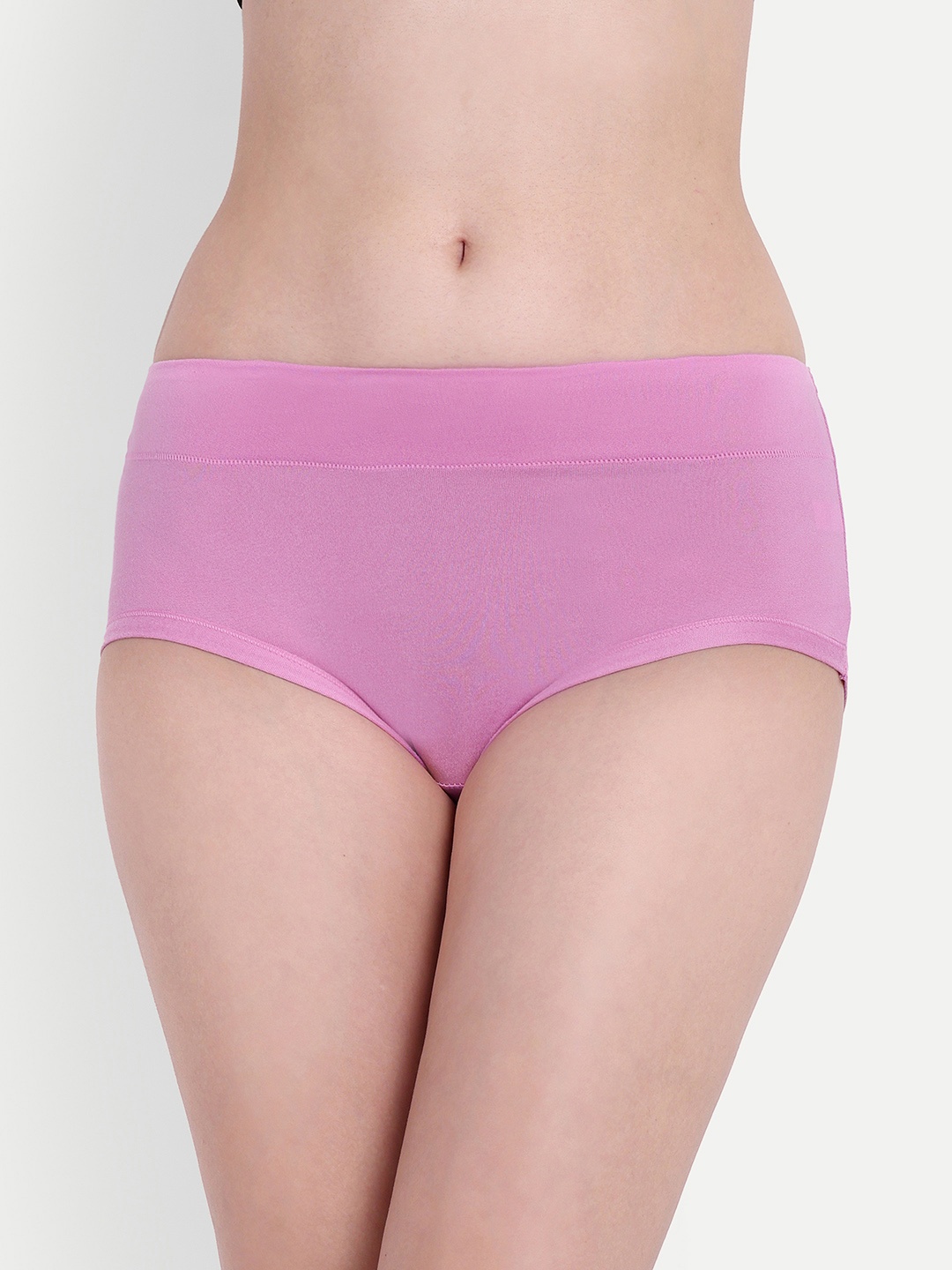 

Taslar Solid High-Rise Seamless Bikini Briefs, Purple