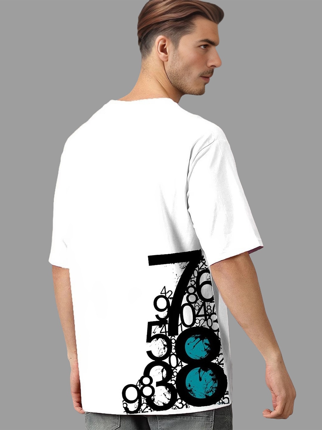 

Elibolz Men Varsity Printed Round Neck T-shirt, White