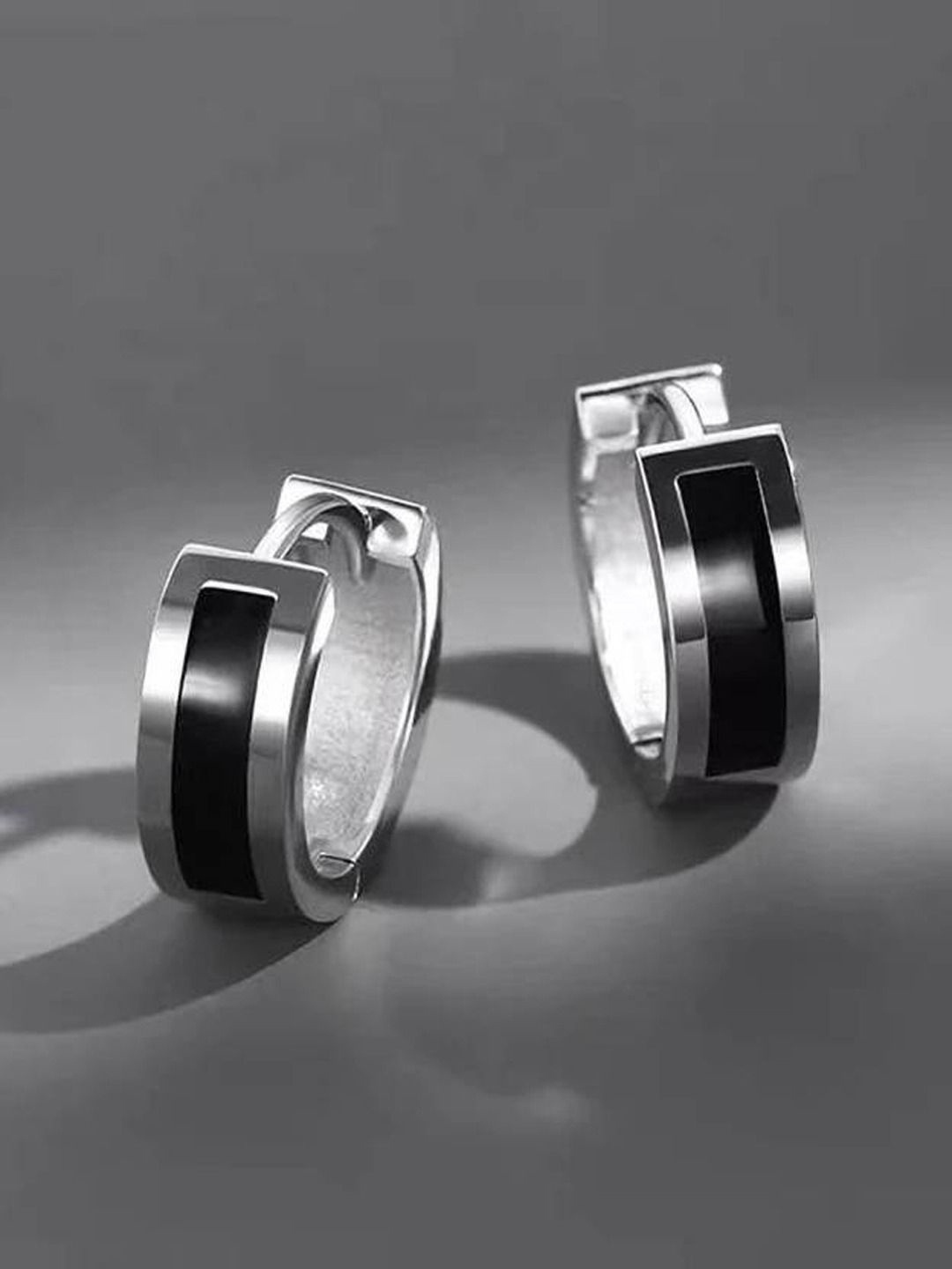 

VAGHBHATT Classic Stainless Steel Hoop Earrings, Silver