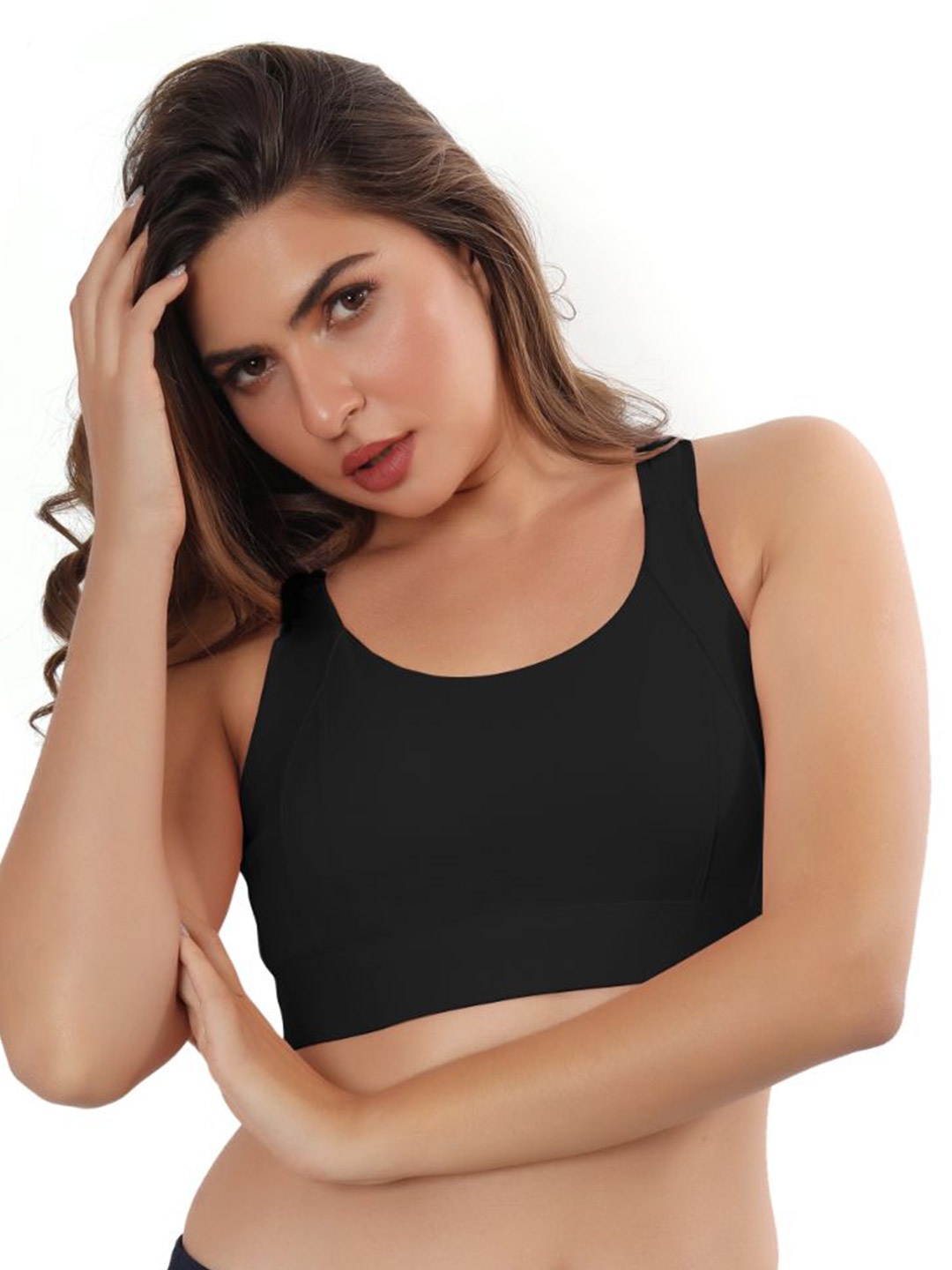 

Bella Voste Lightly Padded Anti Odour High Support Workout Bra-Anti Bacterial, Black