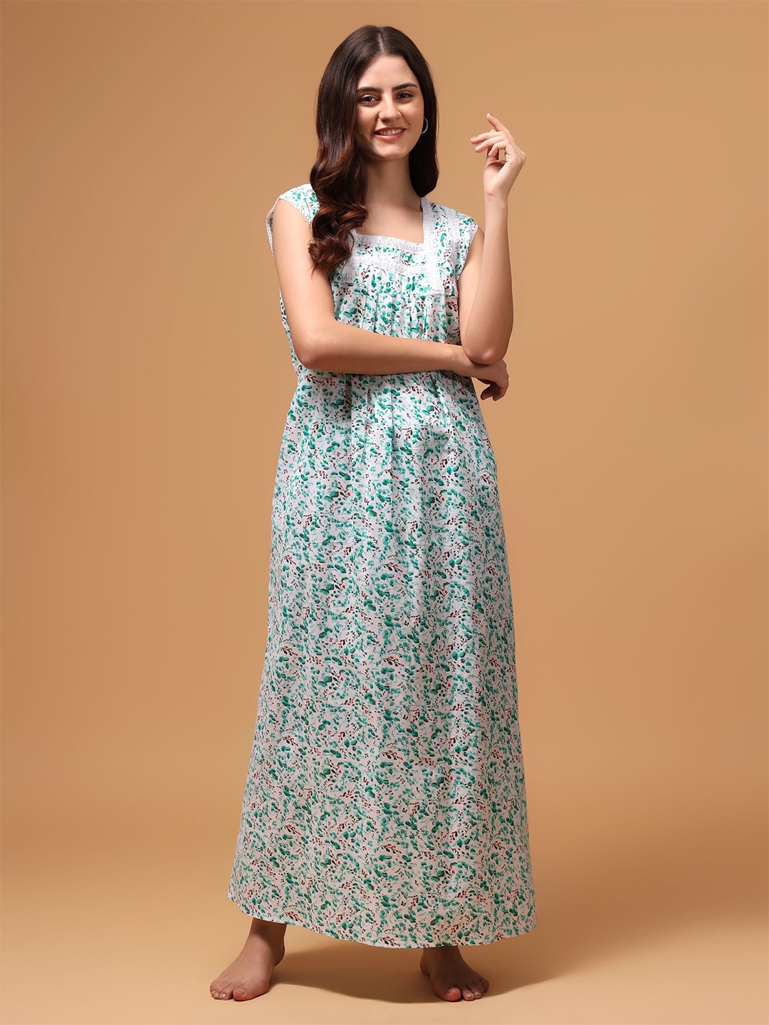 

PALIVAL Printed Maxi Nightdress, Green