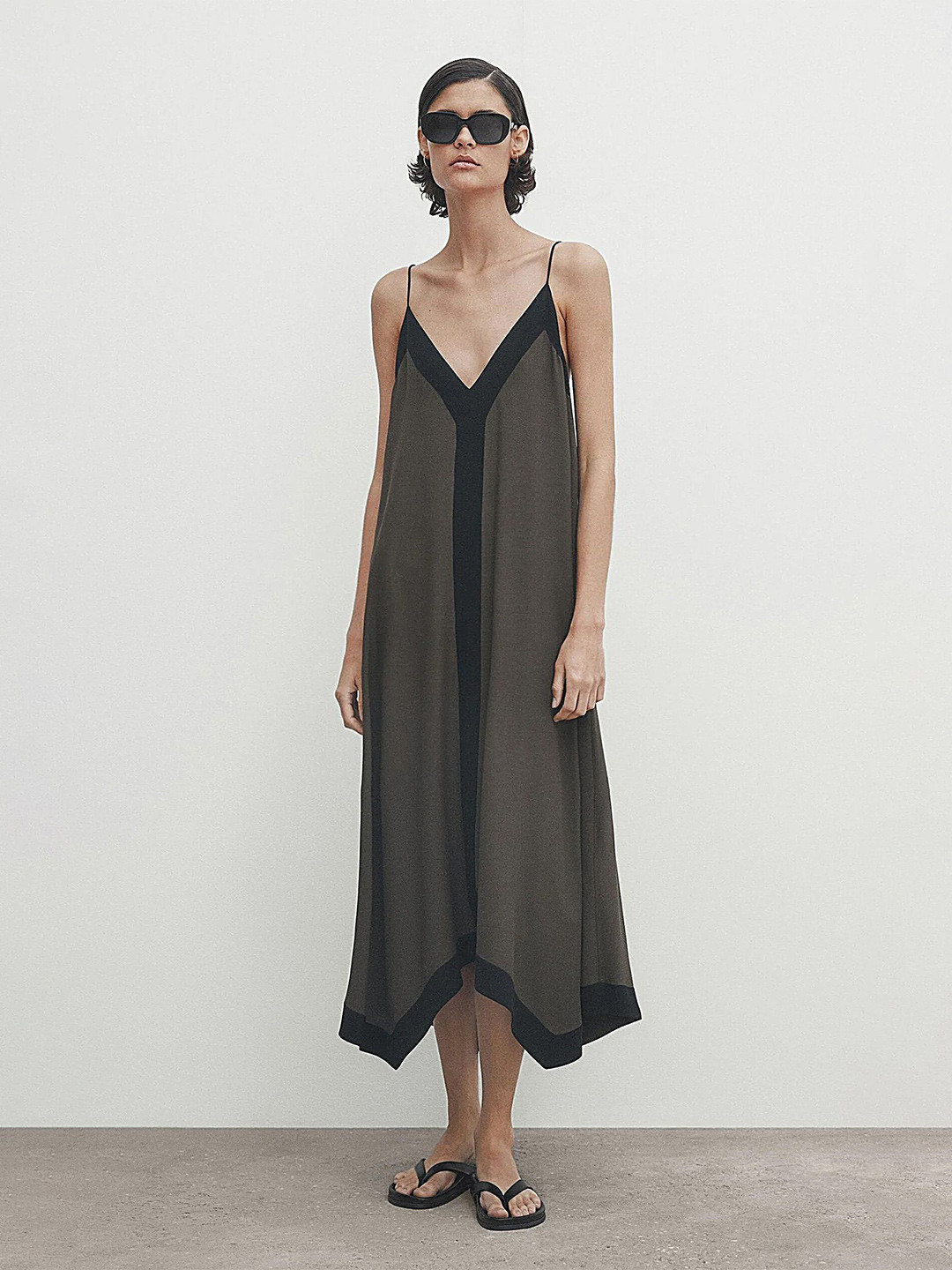 

LULU & SKY Shoulder Straps A-Line Maxi Dress, Green
