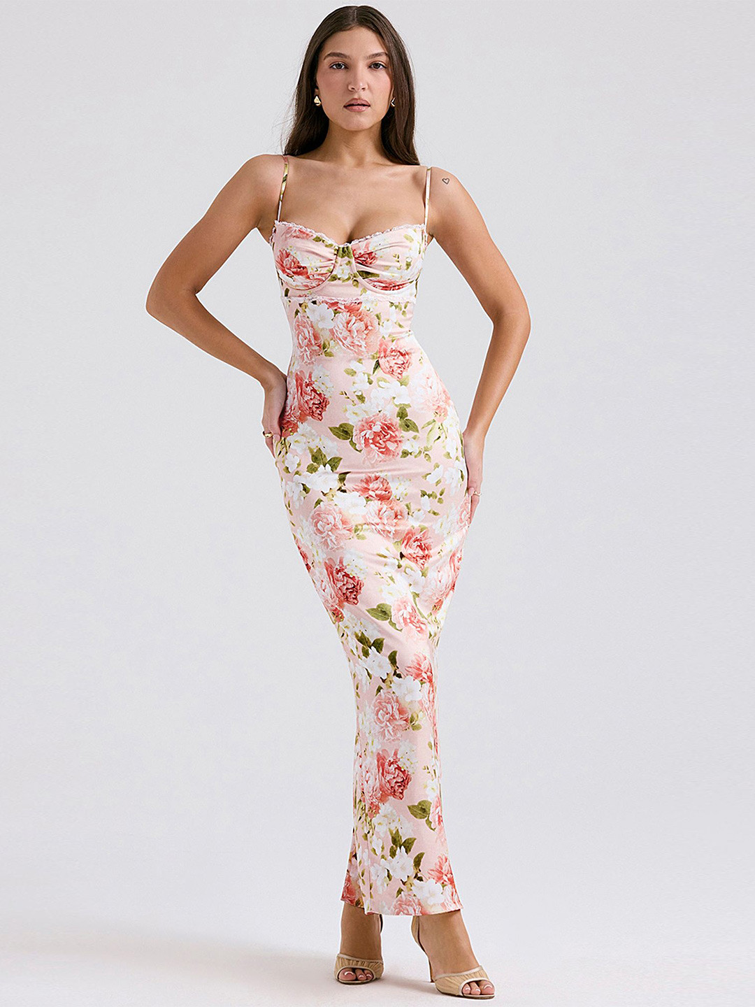 

LULU & SKY Floral Printed Maxi Dress, Pink