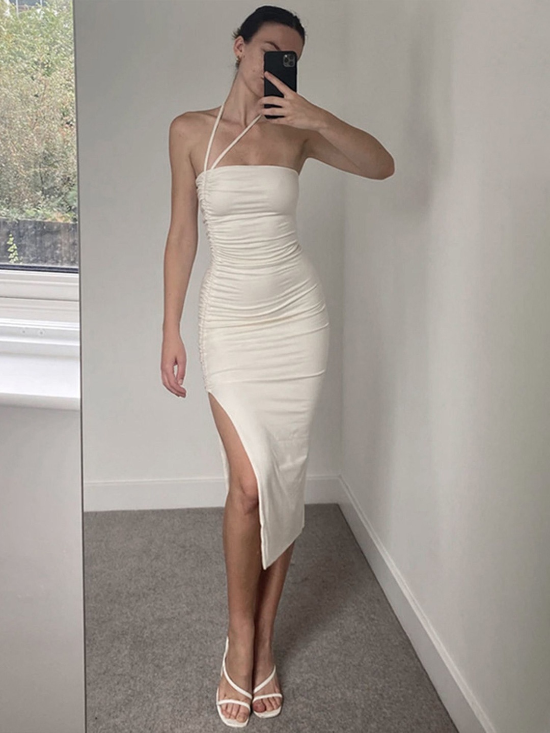 

LULU & SKY Bodycon Midi Dress, White