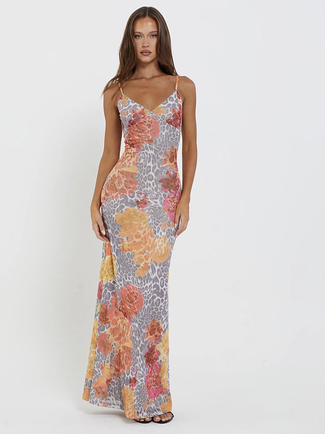 

LULU & SKY Floral Printed Maxi Dress, Blue