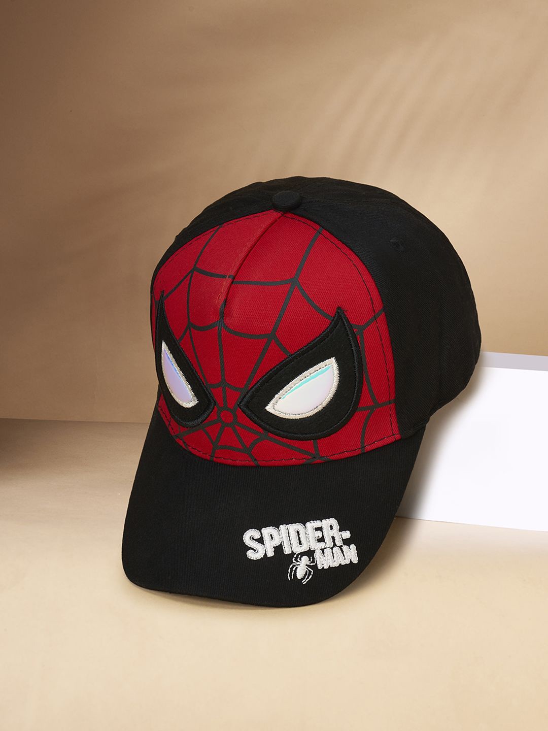 

Pantaloons Junior Boys Spider Man Printed Cotton Baseball Cap, Black