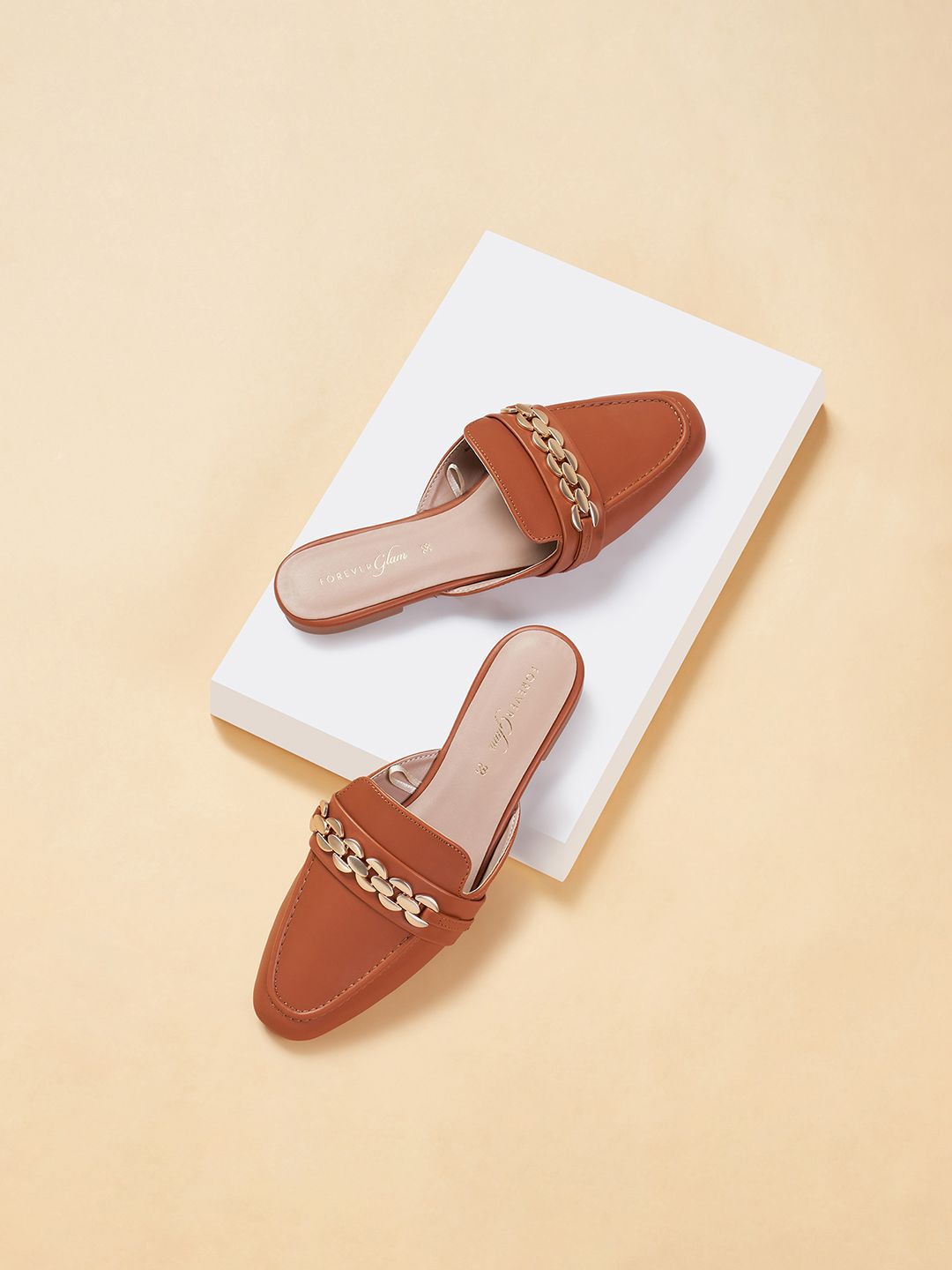 

Forever Glam by Pantaloons Round Toe Mules, Tan