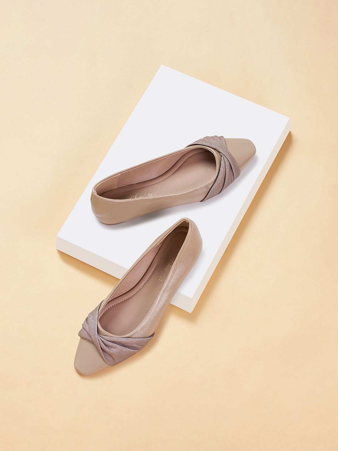 

Forever Glam by Pantaloons Round Toe Ballerinas, Taupe