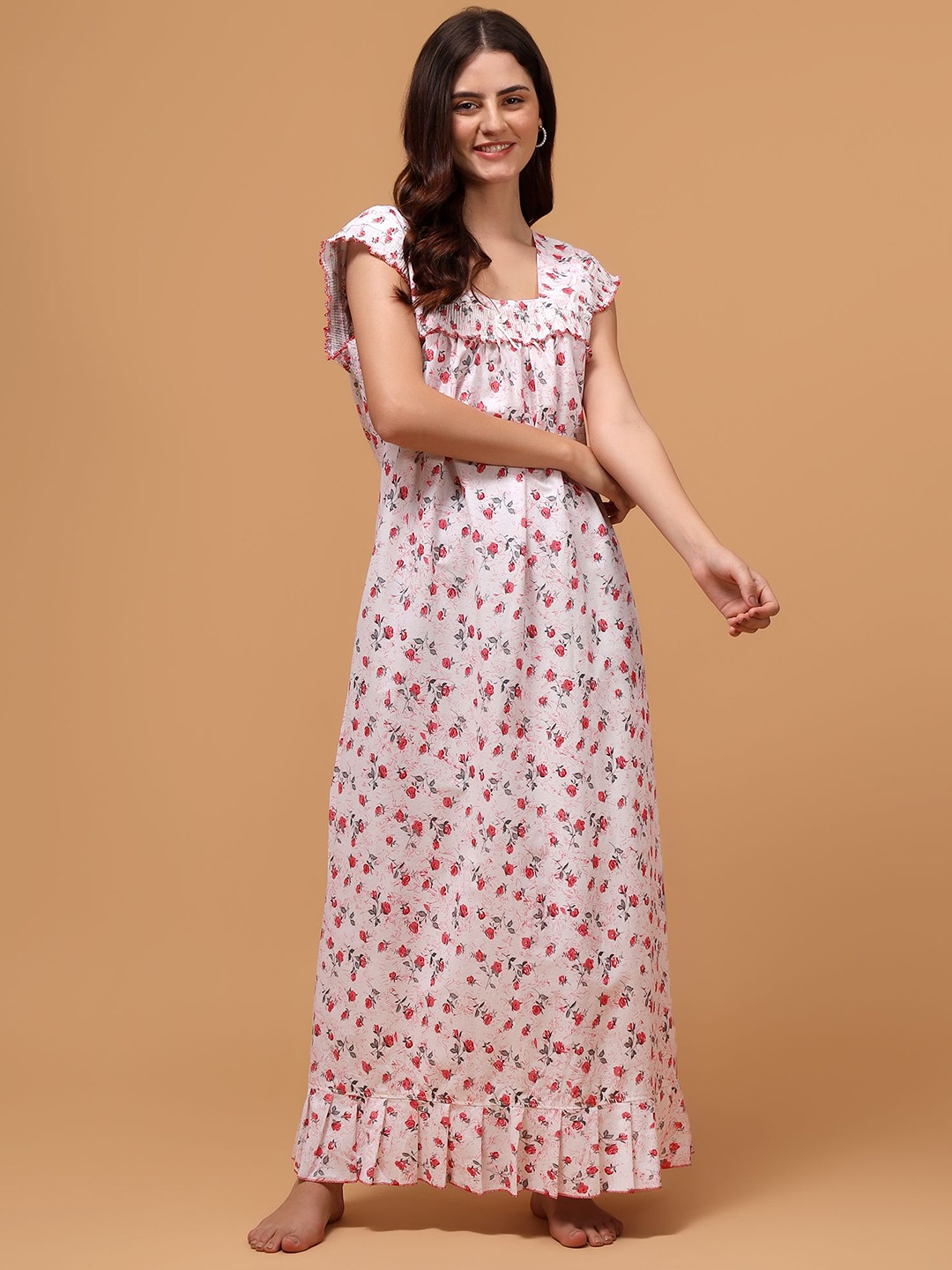 

PALIVAL Printed Maxi Nightdress, Maroon
