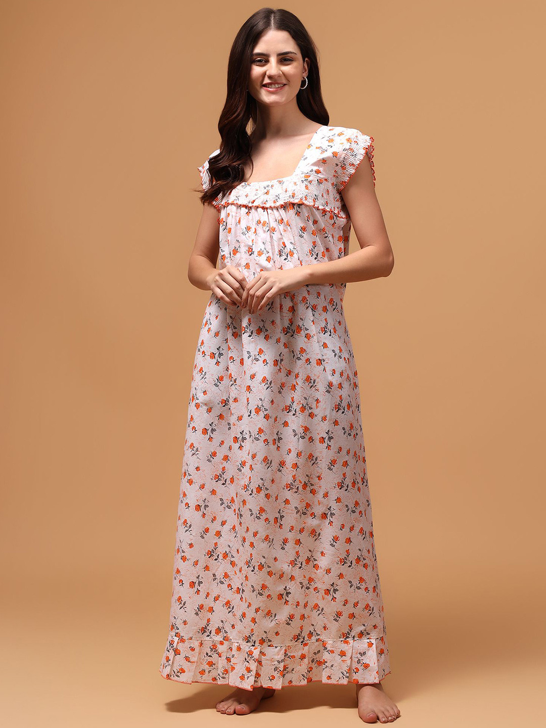 

PALIVAL Printed Maxi Nightdress, Orange