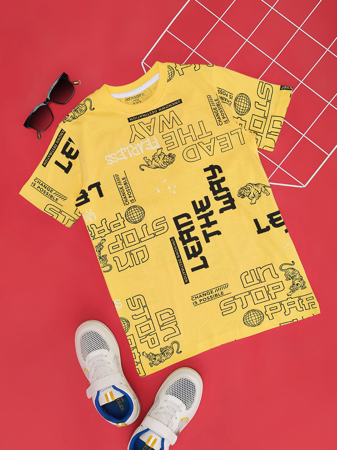

Pantaloons Junior Boys Typography Printed Round Neck T-shirt, Yellow