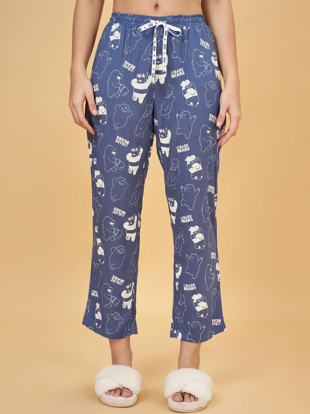 

Dreamz by Pantaloons Printed Mid Rise Lounge Pant, Blue