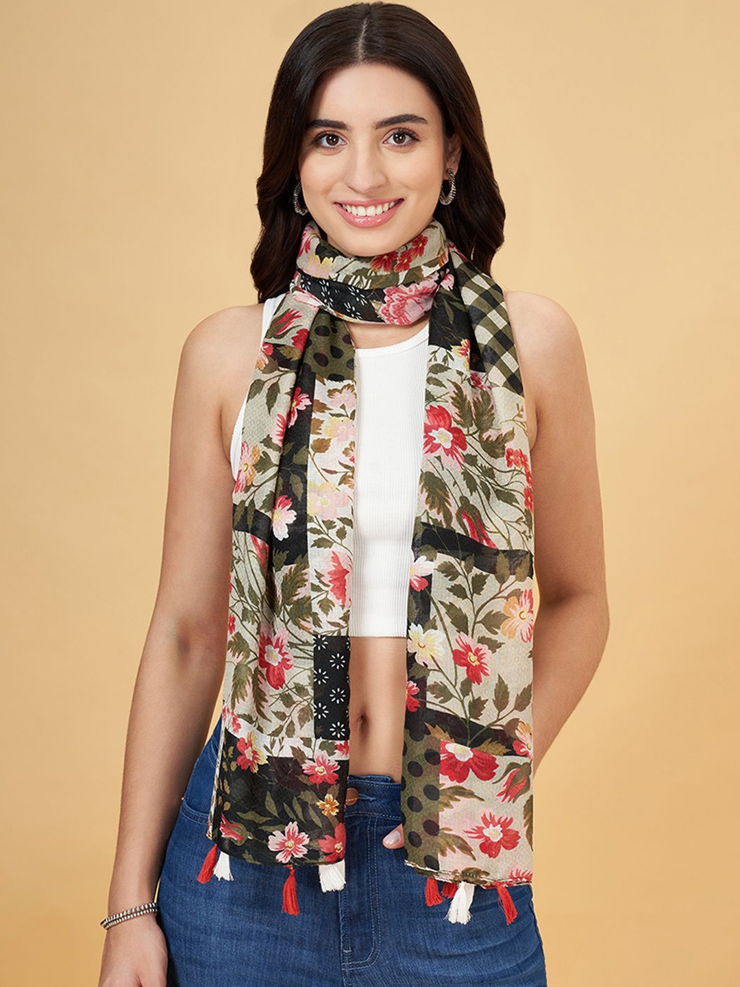 

Honey by Pantaloons Floral Printed Scarf, Green