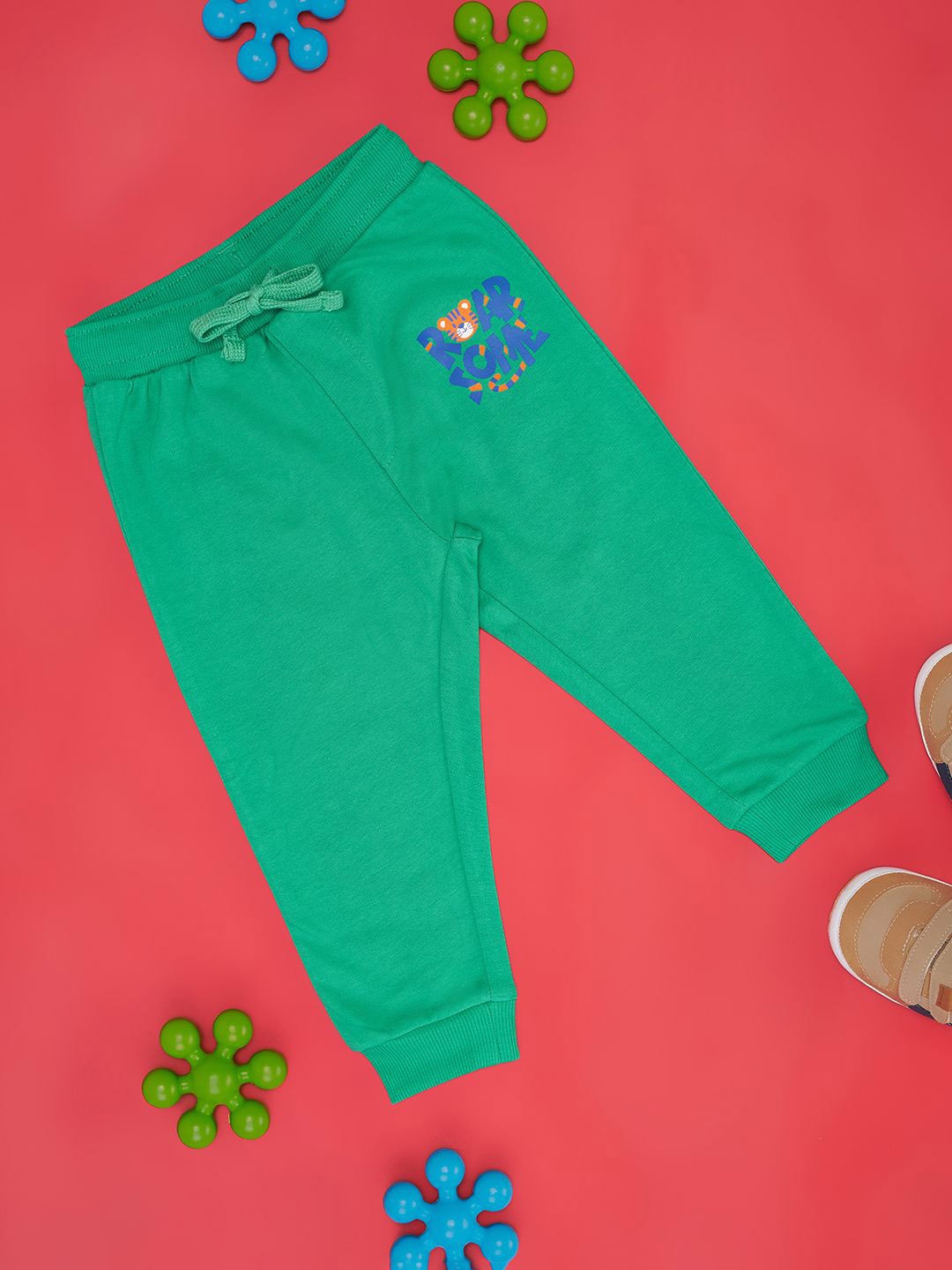 

Pantaloons Baby Infants Boys Pure Cotton Joggers, Green