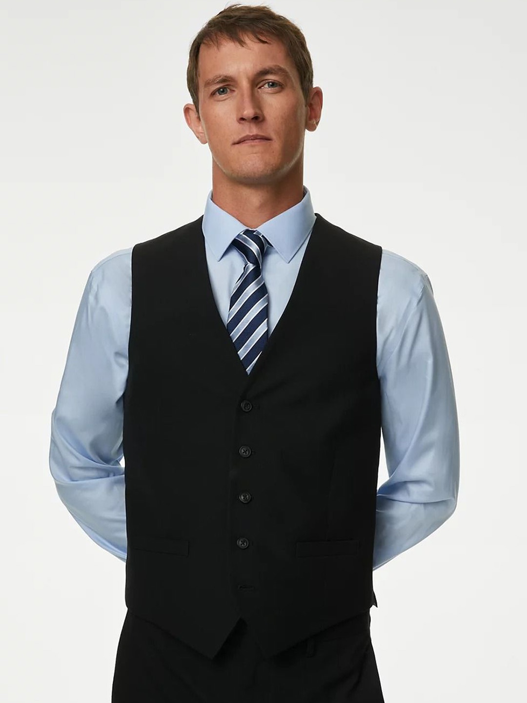 

Marks & Spencer V-Neck Formal Waistcoat, Black