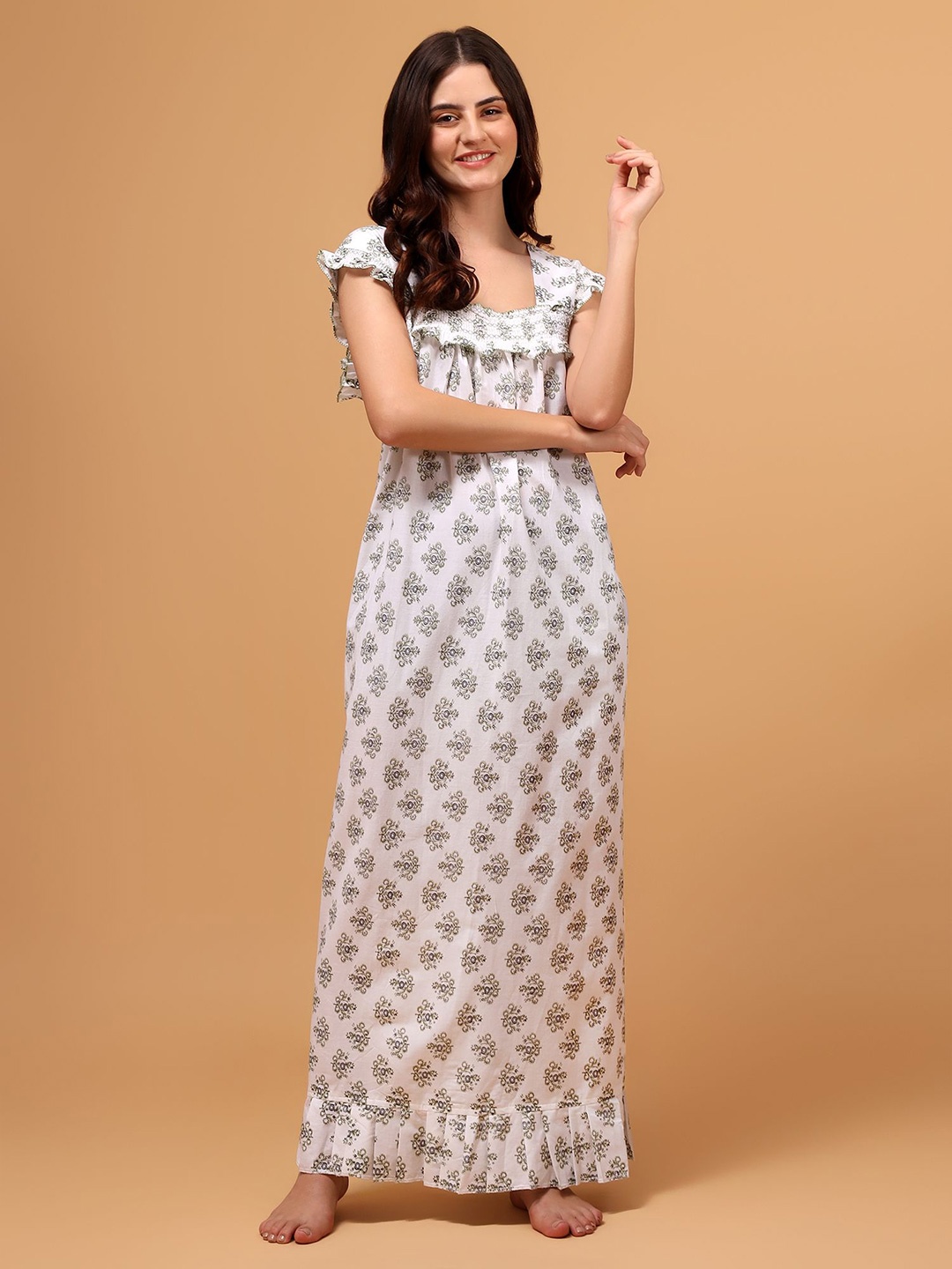 

PALIVAL Printed Maxi Nightdress, White