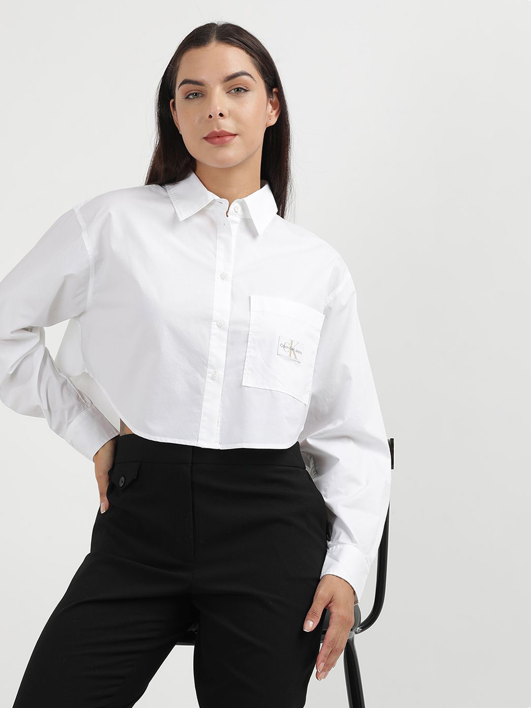 

Calvin Klein Jeans Spread Collar Casual Shirt, White